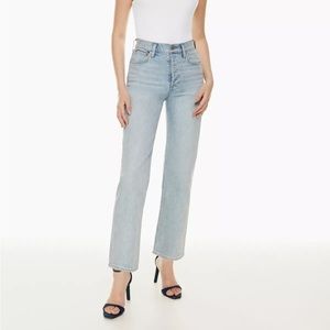 Aritzia Denim Forum Arlo High Rise Straight 28L - Blondie Bleu